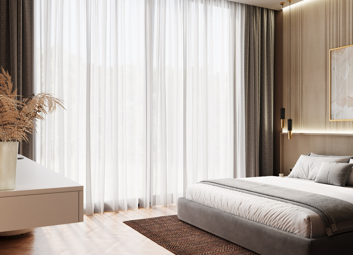 Hotel blockout and sheer curtains
